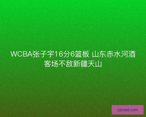 WCBA张子宇16分6篮板 山东赤水河酒客场不敌新疆天山